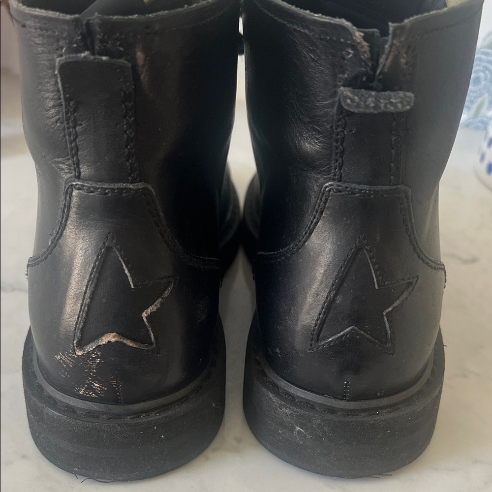 Golden Goose Black Leather Combat Boots - Picture 4 of 6